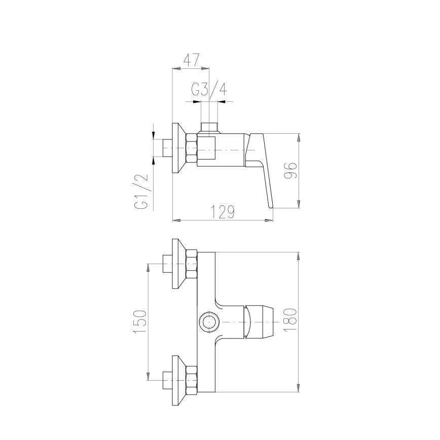RAV Slezák CO182.5Z - Dušas jaucējkrāns COLORADO, spīdīgi zelta apdare