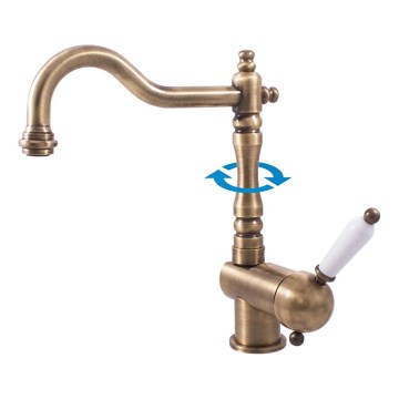 RAV Slezák L508.0/8SM - Izlietnes/izlietavas jaucējkrāns LABE RETRO 25,6 cm vecināts misiņš