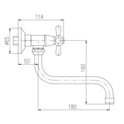 RAV Slezák MK101.5/21SM - Izlietnes/virtuves jaucējkrāns MORAVA RETRO, antīkā misiņa apdare