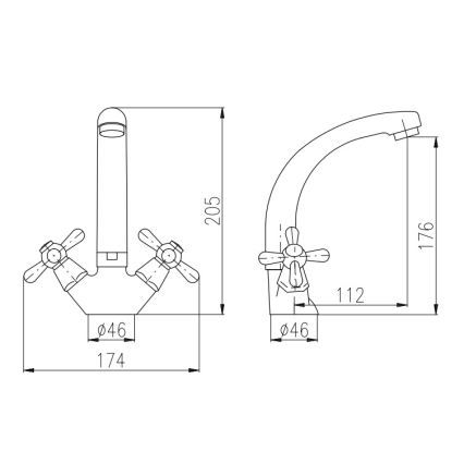 RAV Slezák MK120.0/2 - Izlietnes jaucējkrāns MORAVA 20,5 cm spīdīgs hroms