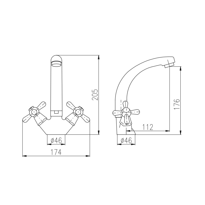 RAV Slezák MK120.0/2 - Izlietnes jaucējkrāns MORAVA 20,5 cm spīdīgs hroms
