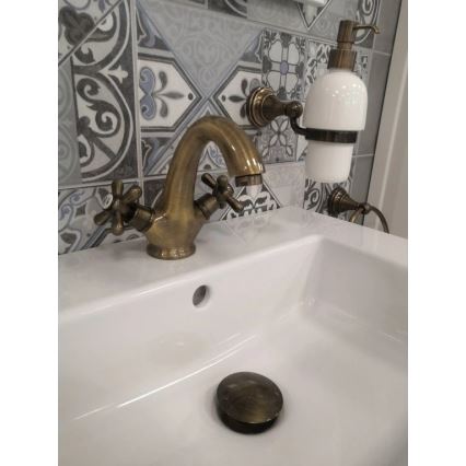 RAV Slezák MK128.0SM - Izlietnes jaucējkrāns MORAVA RETRO 16 cm, antīka misiņa