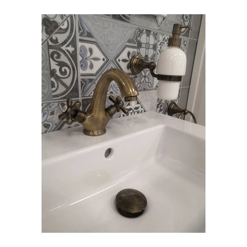 RAV Slezák MK128.0SM - Izlietnes jaucējkrāns MORAVA RETRO 16 cm, antīka misiņa