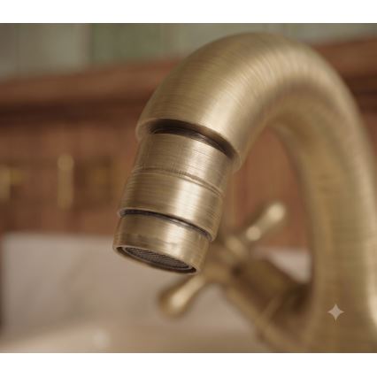 RAV Slezák MK143.0SM - Bidēta jaucējkrāns + iztece MORAVA RETRO 16 cm antīka misiņa