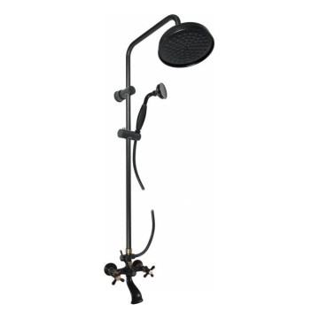 RAV Slezák MK159.5/7CMATSM - Vannas komplekts ar jaucējkrānu MORAVA RETRO melns/misiņš