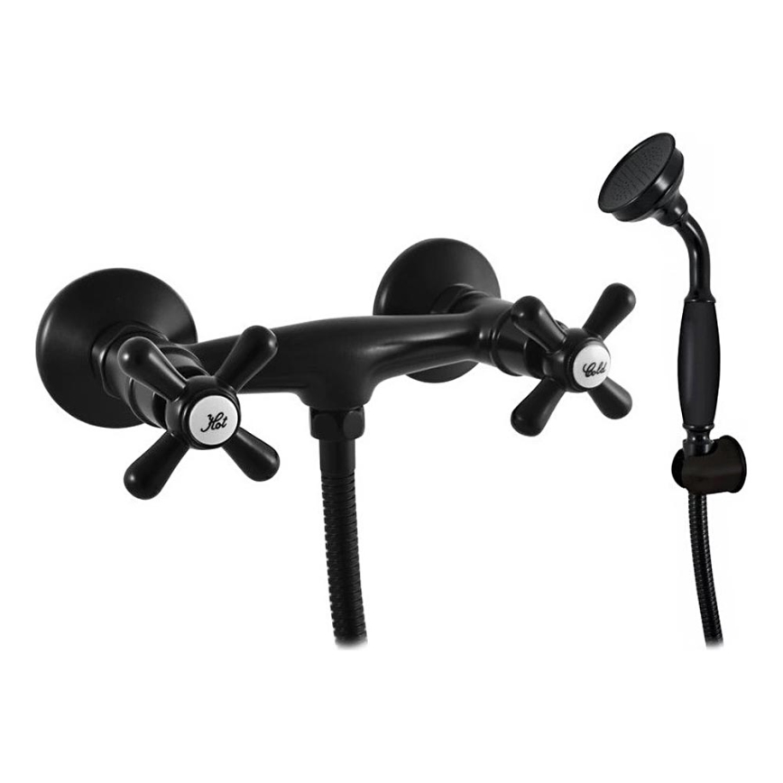 RAV Slezák MK180.5 - dušas komplekts ar jaucējkrānu MORAVA, matētā melnā krāsā