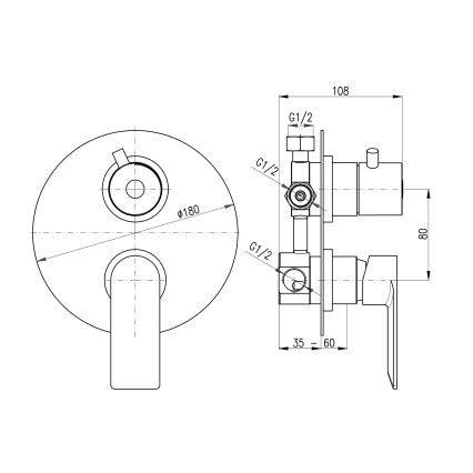 RAV Slezák NL187.3 - Dušas jaucējkrāns slēptai iebūvei NIL spīdīgs hroms