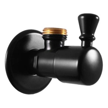 RAV Slezák RV0112CMAT - RETRO stūra vārsts, matēts melns