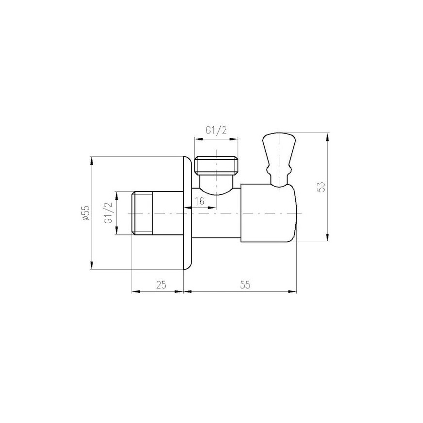 RAV Slezák RV0112Z - leņķa ventilis RETRO spīdīgi zeltains