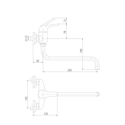 RAV Slezák SA001.5/22 - Virtuves/izlietnes jaucējkrāns SAZAVA spīdīgs hroms