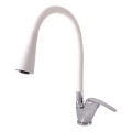 RAV Slezák SA006.0/13CB - Izlietnes jaucējkrāns ar elastīgu iztecēju SAZAVA 35,6 cm, balts/spīdīgs hroms