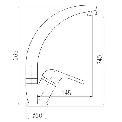 RAV Slezák SA006.0/3 - Izlietnes jaucējkrāns SAZAVA 26,5 cm spīdīgs hroms