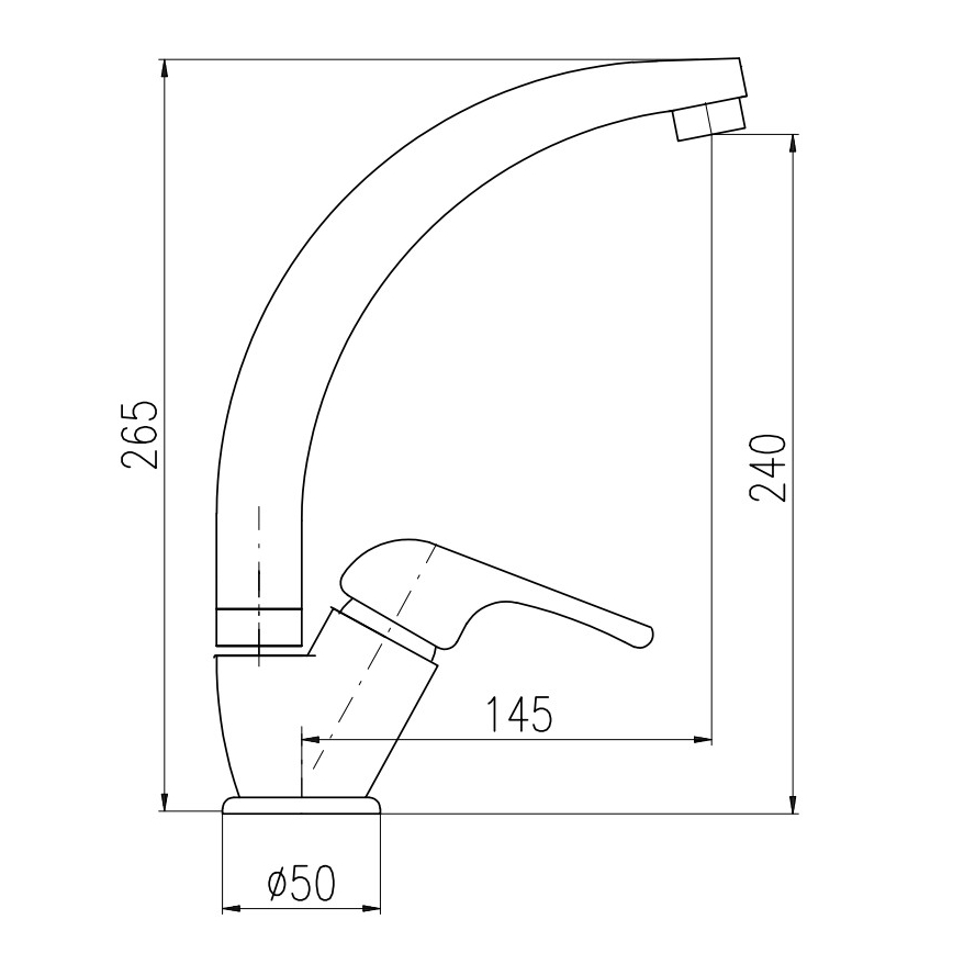 RAV Slezák SA006.0/3 - Izlietnes jaucējkrāns SAZAVA 26,5 cm spīdīgs hroms