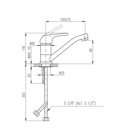 RAV Slezák SA015.0 - Izlietnes jaucējkrāns SAZAVA 11,8 cm spīdīgs hroms