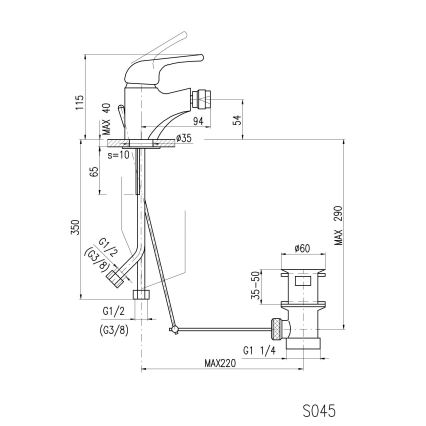 RAV Slezák SA045.0 - Bidējaucējkrāns ar noteku SAZAVA 11,5 cm, spīdīgs hroms