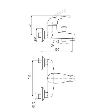RAV Slezák SA054.5 - Vannas jaucējkrāns SAZAVA, spīdīgs hroms
