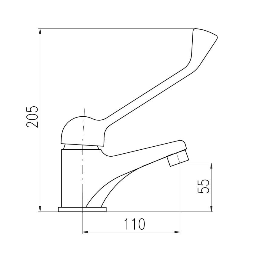 RAV Slezák SA626.0 - Izlietnes jaucējkrāns ar medicīnisku sviru SAZAVA 20,5 cm spīdīgs hroms