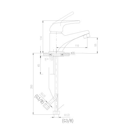 RAV Slezák SAJ026.0 - izlietnes jaucējkrāns JUNIOR 11,4 cm, sarkans/dzeltens