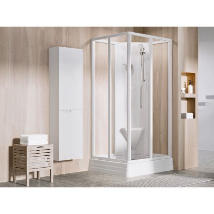 Ravak A007701120 - Kvadrātveida dušas paliktnis ANGELA 90x90 cm balts