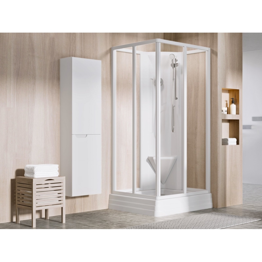 Ravak A007701120 - Kvadrātveida dušas paliktnis ANGELA 90x90 cm balts