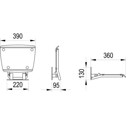 Ravak B8F0000052 - Salokāms dušas sēdeklis OVO no nerūsējošā tērauda