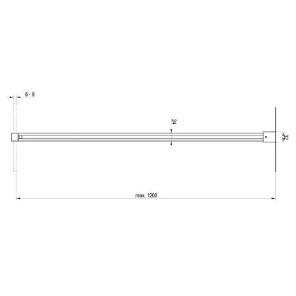 Ravak GWD01000A098 - Atbalsta stienis WALK-IN dušas stūrim, 120 cm, spīdīgs hroms