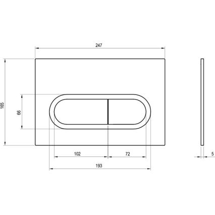Ravak X01455 - Skalošanas poga CHROME 24,7x16,5 cm balta