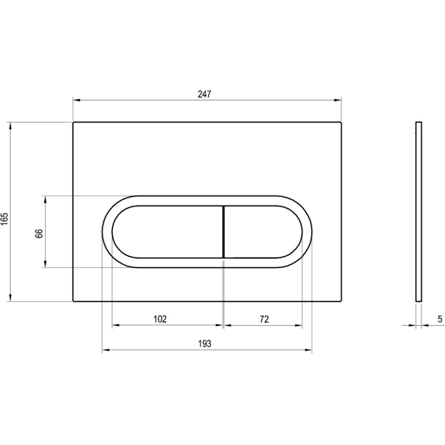 Ravak X01455 - Skalošanas poga CHROME 24,7x16,5 cm balta