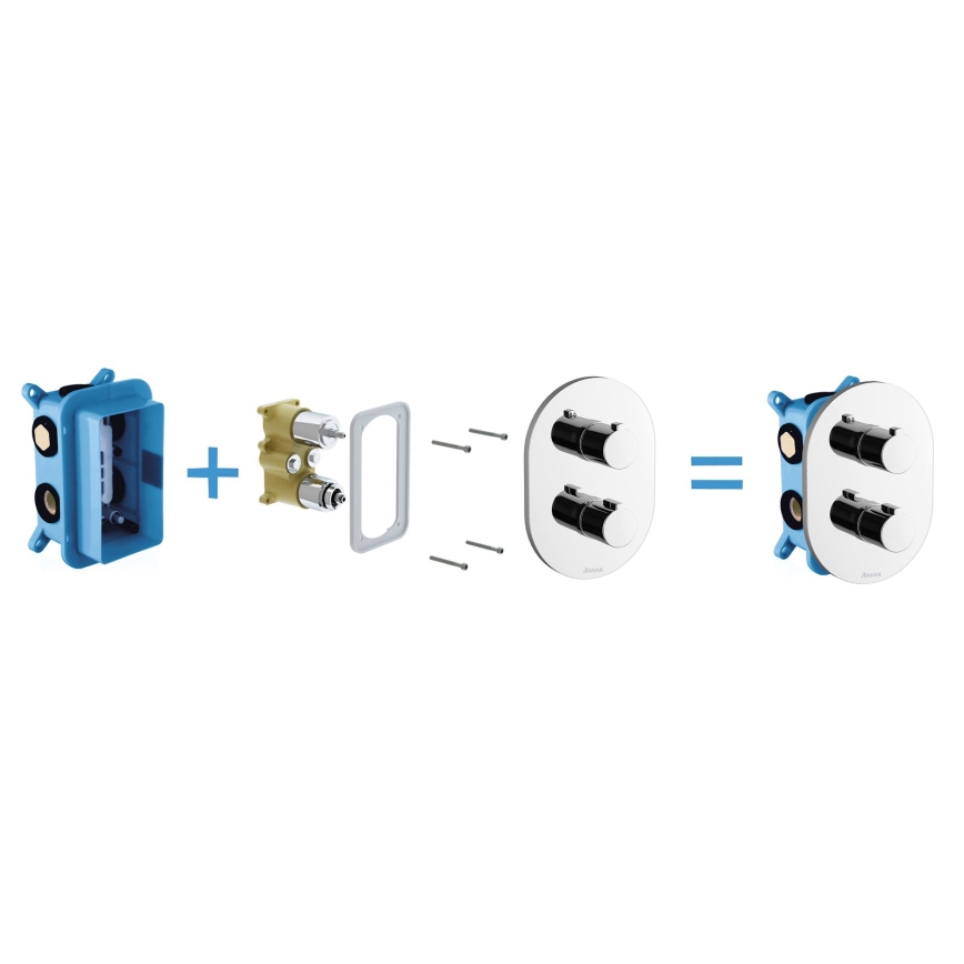 Ravak X070074 - Pamatkorpuss iebūvējamajiem jaucējkrāniem R-BOX MULTI 18,1x11,6 cm