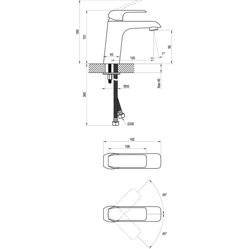 Ravak X070118 - izlietnes jaucējkrāns FLAT 15,1 cm spīdīgs hroms