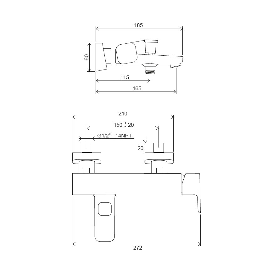 Ravak X070131 - Vannas jaucējkrāns FREE spīdīgs hroms