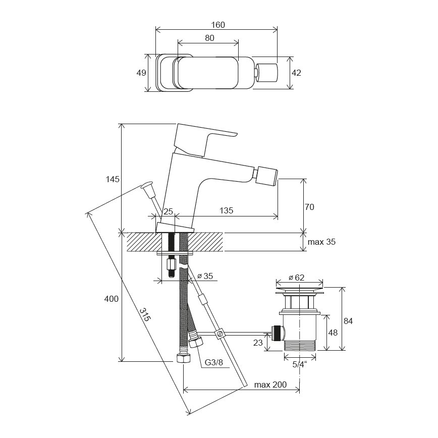 Ravak X070133 - Bidē jaucējkrāns FREE, spīdīgs hroms