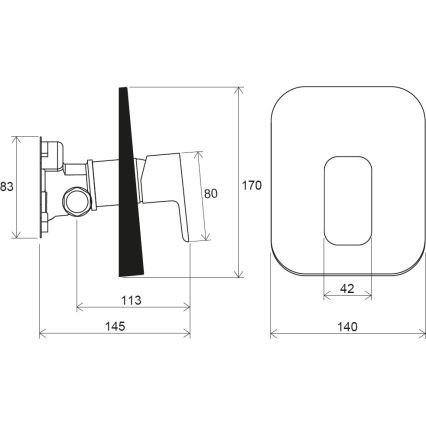 Ravak X070137 - R-BOX dušas jaucējkrāns slēptai montāžai, spīdīgs hroms