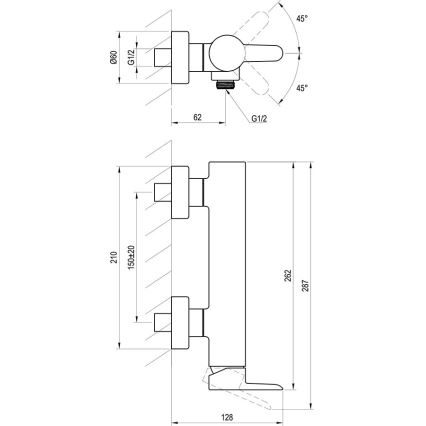 Ravak X070145 - PURI dušas jaucējkrāns, spīdīgs hroms
