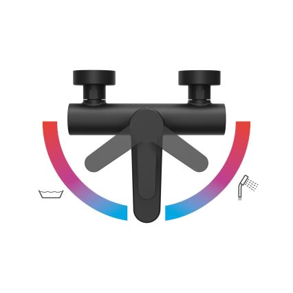 Ravak X070185 - Vannas jaucējkrāns PURI melns