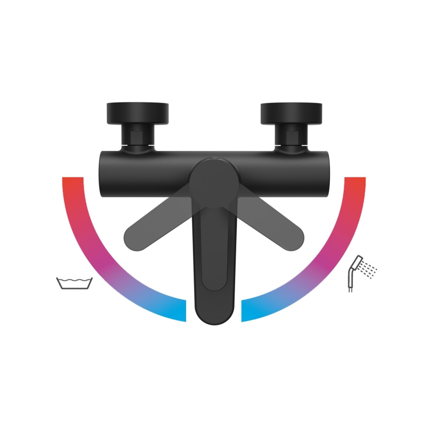 Ravak X070185 - Vannas jaucējkrāns PURI melns