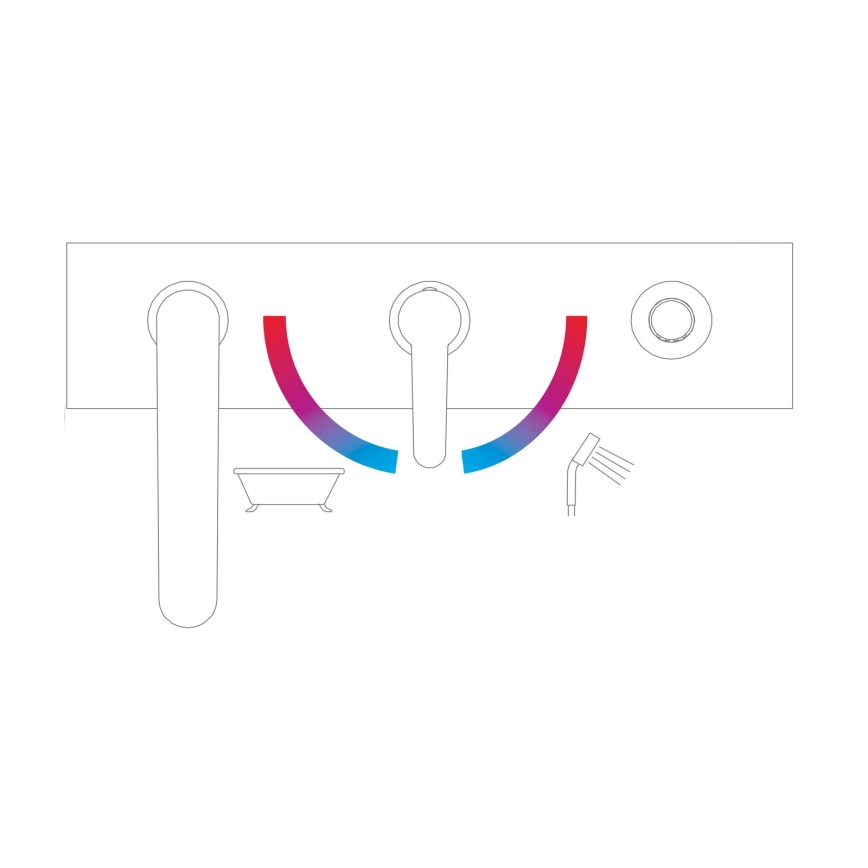 Ravak X070186 - PURI vannas jaucējkrāns ar 3 atverēm, melns