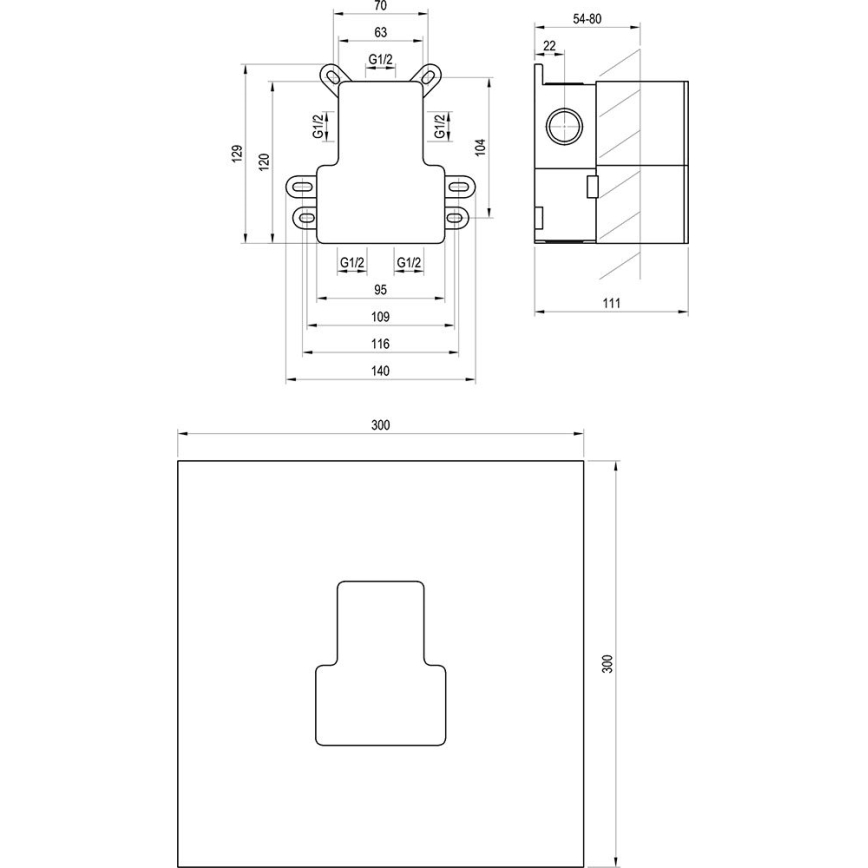Ravak X070234 - Pamatkorpuss R-BOX 12,9x14 cm iebūvējamām jaucējkrāniem