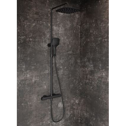 Ravak X070443 - Dušas komplekts ar termostatisko jaucējkrānu FLAT, matētas melnas krāsas