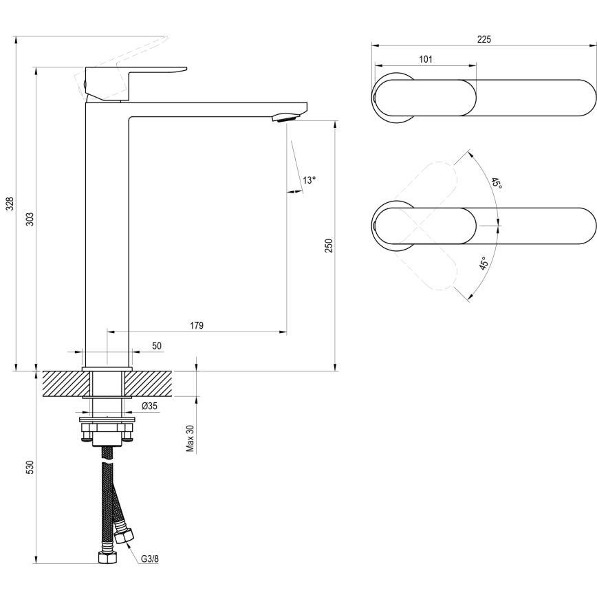 Ravak X070447 - Izlietnes jaucējkrāns CHROME 30,3 cm spīdīgs hroms