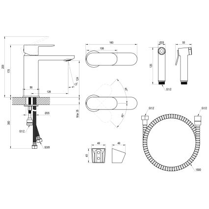 Ravak X070450 - izlietnes jaucējkrāns ar bidē dušu CHROME spīdīgs hroms