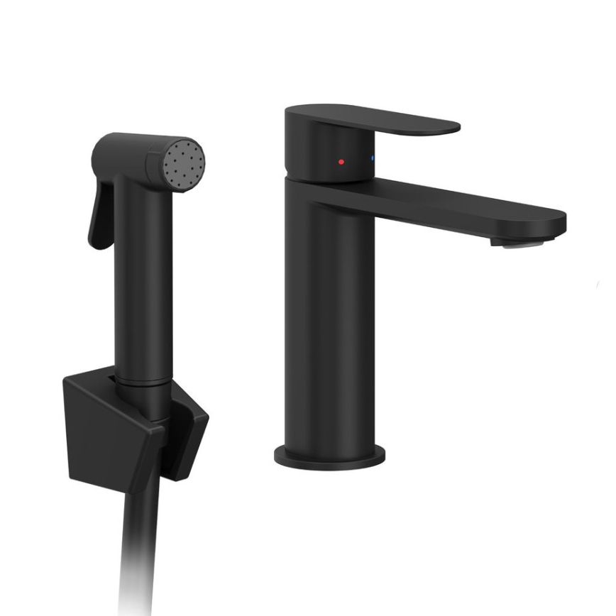 Ravak X070462 - Izlietnes jaucējkrāns ar bidē dušu CHROME melns