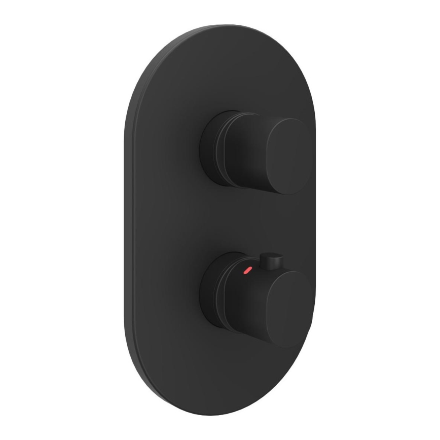 Ravak X070467 - Termostatiskais dušas jaucējkrāns slēptai montāžai CHROME melns