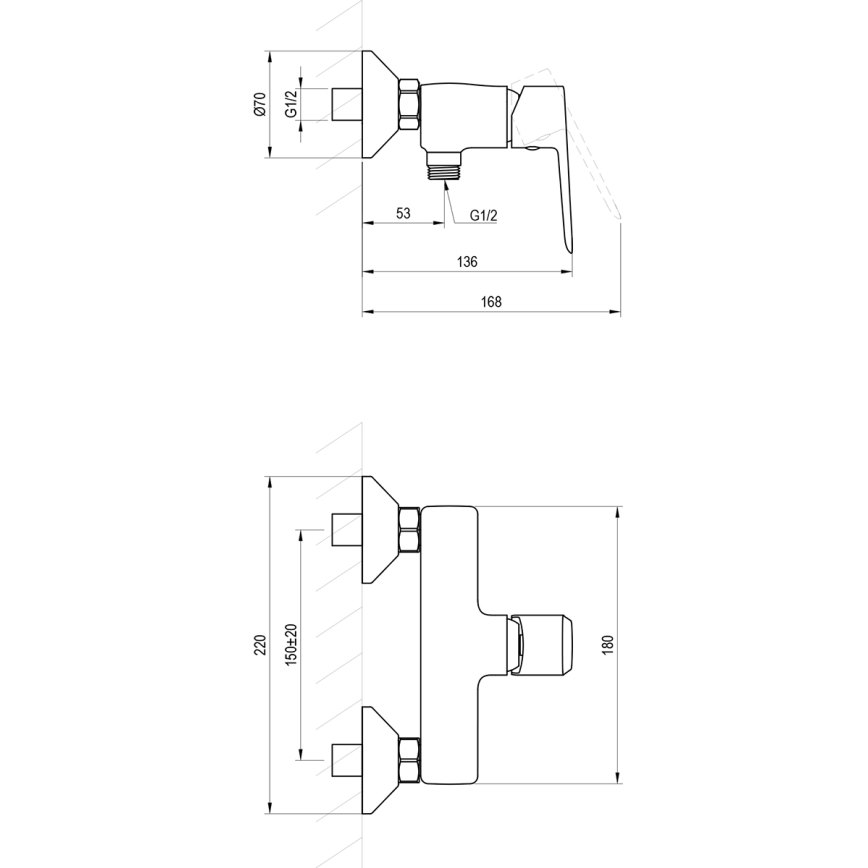 Ravak X070474 - Dušas jaucējkrāns LIFE, spīdīgs hroms