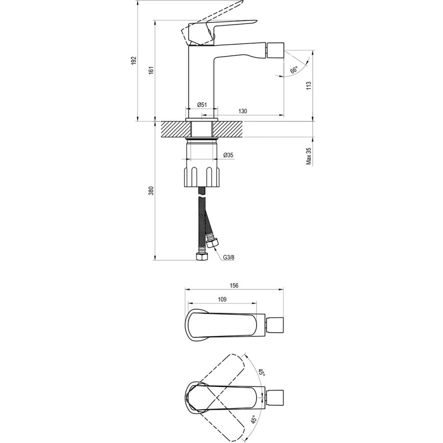 Ravak X070475 - Bidē jaucējkrāns LIFE, spīdīgs hroms