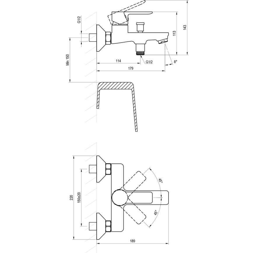 Ravak X070485 - Vannas jaucējkrāns SOLAR, spīdīgs hroms