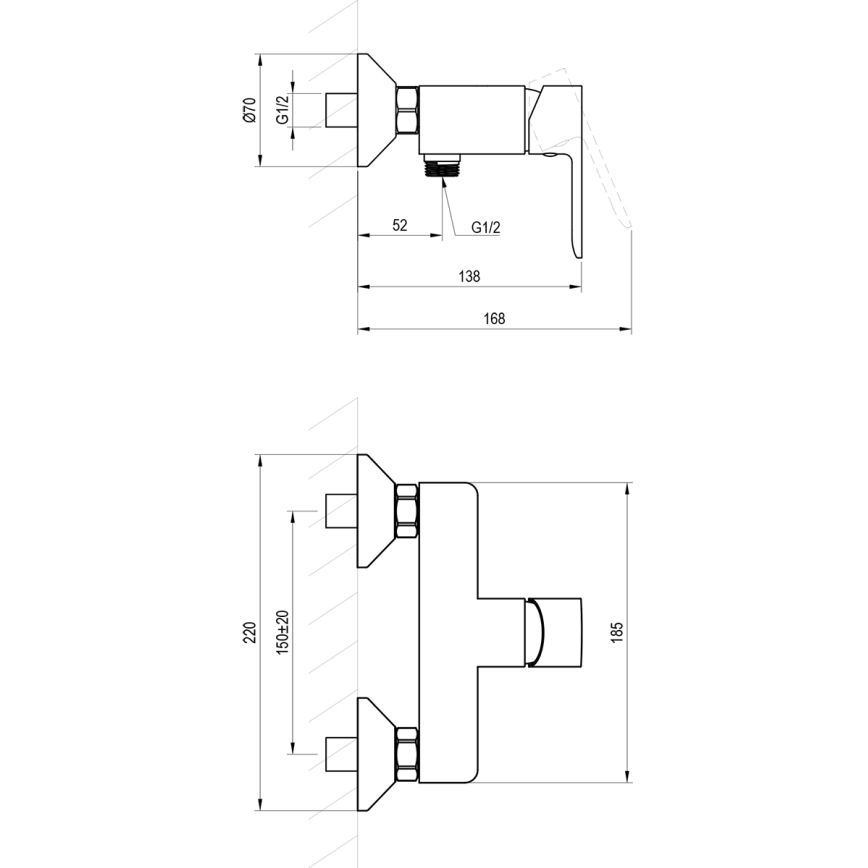 Ravak X070486 - Dušas jaucējkrāns SOLAR spīdīgs hroms