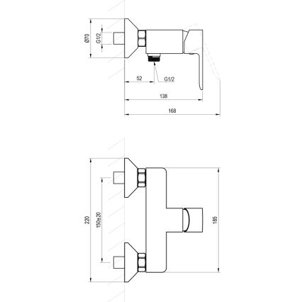 Ravak X070492 - dušas jaucējkrāns SOLAR melns