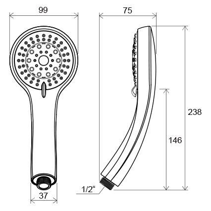 Ravak X07P008 - Rokas duša spīdīgs hroms