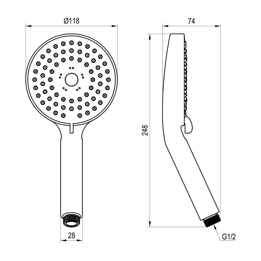Ravak X07P009 - Rokas duša FLAT, spīdīgs hroms